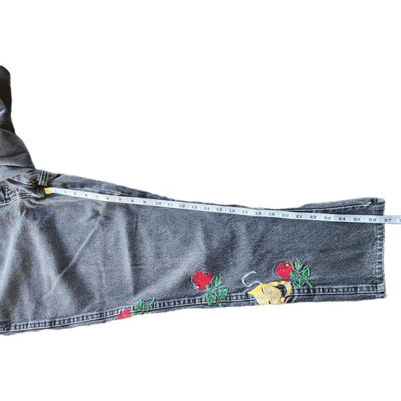Vtg Dickies Jeans Women 40x30 Embroidered Performing Arts Comedy & Tragedy Roses - Picture 14 of 15
